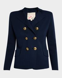 Nautical Double-Breasted Merino Knit Jacket