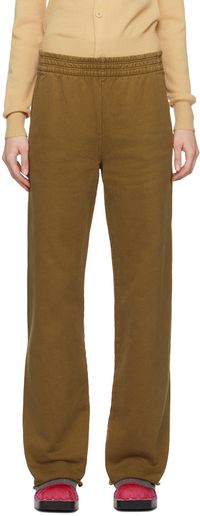 Acne Studios Pantalon de survêtement brun à logo imprimé