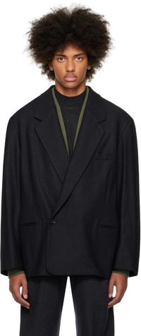 LEMAIRE Black Maxi Double Breasted Blazer