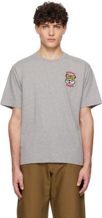 Kenzo T-shirt gris à image à logo brodée édition VERDY
