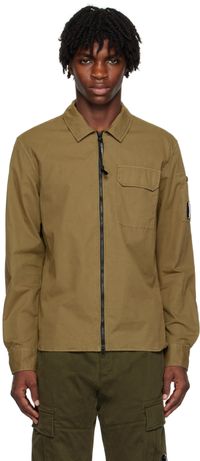 C.P. Company Brown Garment-Dyed Shirt