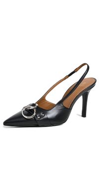 R13 Sling Back Heels with Ring Black 38