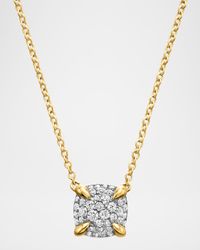Petite Chatelaine Pendant Necklace with Diamonds in 18K Gold, 7mm