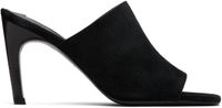 TOTEME Mules noires à bandeau en velventine et en cuir