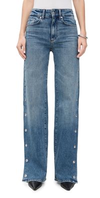 PAIGE Sasha 34 Side Seam Snap Jeans Cruising 27