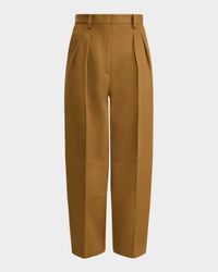 Dash Pleated Wide-Leg Ankle Pants