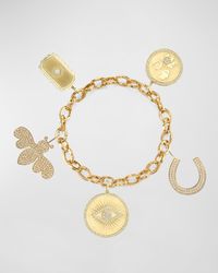 14k Yellow Gold XL Diamond Charm Bracelet