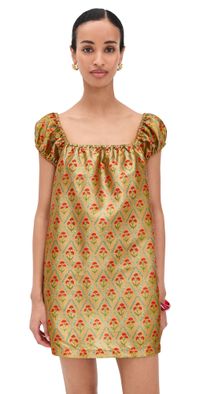 La Maregold Ophelia Dress Lattice Floral Khaki L