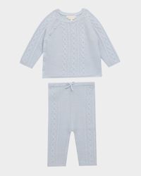 Bowen Cable-Knit Cardigan & Leggings Set, Size 3M-24M