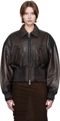 Holzweiler Brown Saphra Leather Jacket