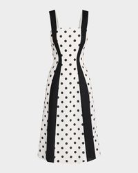 Sloane Polka Dot Colorblock Midi Dress