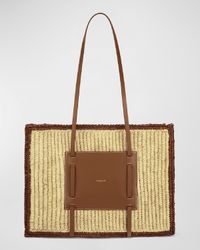 The Capri Raffia & Leather Tote Bag