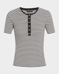 Alessia Stripe Short-Sleeve Tee
