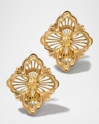 Opera Tulle Pendant Earrings in Red and 18K Yellow Gold