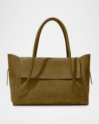 Tate East-West Satchel Bag in Nubuck Calfskin