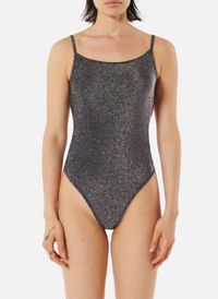 Karma Koma - Body à encolure ronde à paillettes - Taille L - Argent