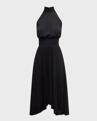 Renzo Pleated Halter Dress