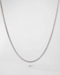 Box Chain Necklace in Silver with 14K Gold Accent, 2.7mm