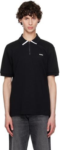 Hugo Black Contrast Logo Polo