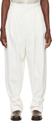 System White Ankle Strap Wool Trousers