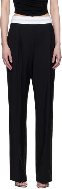 Alexander Wang Black High-Waist Pleated Trousers
