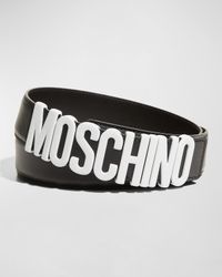 Men's Leather Logo Belt