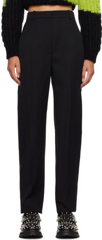 McQueen Black Barathea Trousers