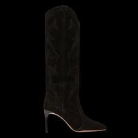 Ba&sh - Bottes à talon en cuir velours - Taille 41 - Noir