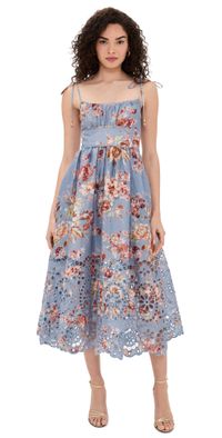 Zimmermann Awaken Picnic Dress Chambray Floral 1