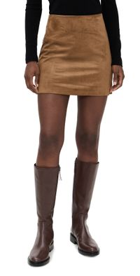 Z Supply Ciera Faux Suede Mini Skirt Coconut S