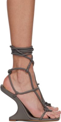 Rick Owens Lilies Gray Porterville Cantilever 11 Penta Heeled Sandals