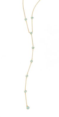 By Adina Eden Scattered Turquoise Bezel Lariat Necklace Turquoise One Size