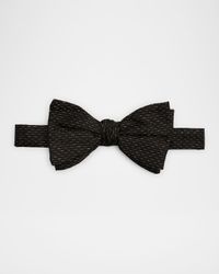 Men's Metallic Stripe Silk Bow Tie