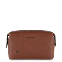 Piquadro - Trousse de toilette en cuir - Taille Unique - Marron