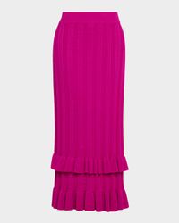 Sawyer Ruffle-Trim Rib Knit Maxi Skirt