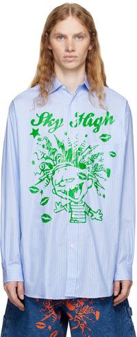 Sky High Farm Workwear Blue Mindblown Print Shirt