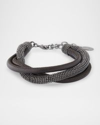 Monili Leather Twisted Coil Bracelet