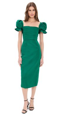 Damaris Bailey Rose Silk Dress Green XS