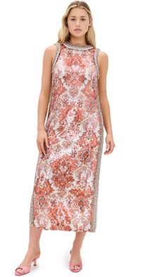 Cinq à Sept Sequin Damask Ayden Dress Pink Poppy Multi 00