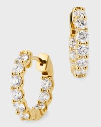 Lab Grown Diamond 18K Yellow Gold Round Hoop Earrings, 1.8ctw