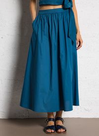 Maison 123 - Jupe longue en coton en coton mélangé - Taille 44 - Bleu