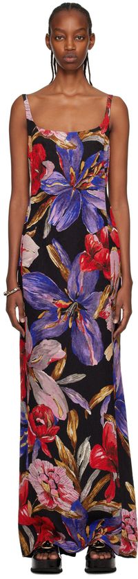 Dries Van Noten Black Hand-Painted Maxi Dress