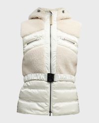 Minka Shearling Hybrid Vest with Hood