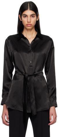 MM by Max Mara Black Belted Shirt