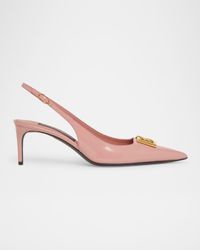Patent DG Medallion Slingback Pumps