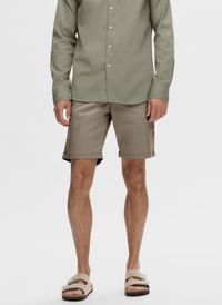 Selected - Short chino en coton bio mélangé - Taille XL - Gris