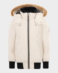 Kid's Shearling-Trim Down Bomber Jacket, Size XS-XL
