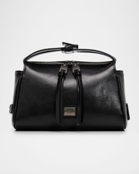 Zip-Top Leather Top-Handle Bag