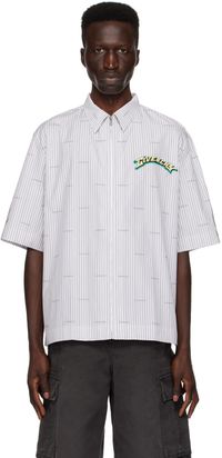 Givenchy White & Gray Striped Shirt