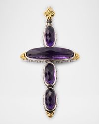Kyma Amethyst and Quartz Doublet Cross Pendant